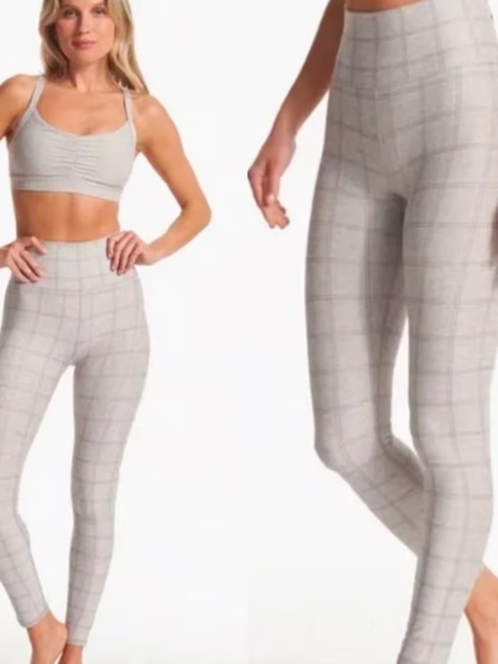 Vuori Gray Plaid Leggings